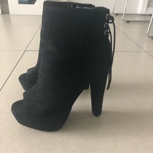 Black platform booties